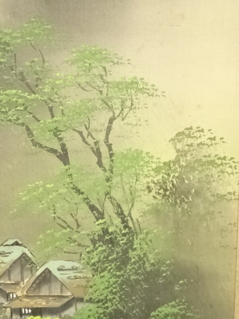 道具 ] - 道具 宏陵筆 青緑山水 肉筆絹本掛軸（共箱） | ネット